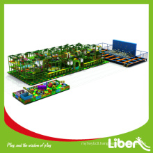 Large Kids Indoor Amusement Park with trampoline, Custom design Jungle Theme Children Indoor Park with Trampoline